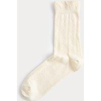 M&S Cotton Rich Pelerine Crew Socks Ivory