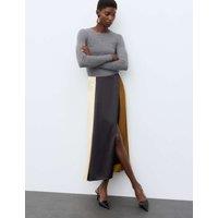 Autograph Colour Block Midaxi Wrap Skirt Black Mix