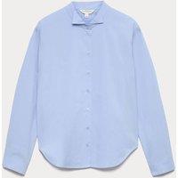 Autograph Pure Cotton Butterfly Collar Shirt True Blue