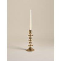 M&S Bobble Metal Dinner Candle Holder Antique Brass