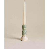 M&S Rounded Dinner Candle Holder Green