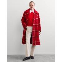 JAEGER Relaxed Cocoon Coatigan with Italian Wool Red Mix