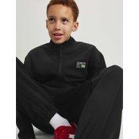 M&S Cotton Rich Zip Through Sweatshirt (6-16 Yrs) Black