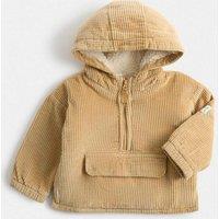 M&S Cord Borg Lined Textured Half Zip Jacket (0-5 Yrs) Cream