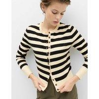 M&S Air-Yarn Striped Cropped Cardigan Light Cream