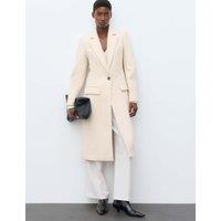 Autograph Wool Blend Longline Tailored Coat Ivory