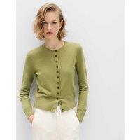 M&S Air-Yarn Crew Neck Short Cardigan Sage