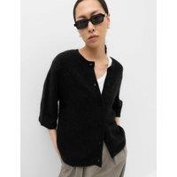 M&S Wool Alpaca Blend Relaxed Fit Cardigan Black