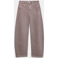 M&S Mid Rise Barrel Jeans Light Heather