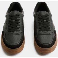 M&S Lace Up Club Trainers Black Mix