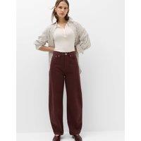 M&S High Waisted Balloon Leg Jeans Raisin