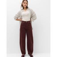 M&S High Waisted Balloon Leg Jeans Raisin