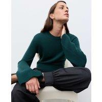 Autograph Pure Merino Wool Wide Sleeve Jumper Bottle Green