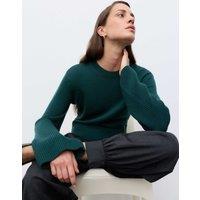 Autograph Pure Merino Wool Wide Sleeve Jumper Bottle Green