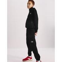 M&S Cotton Rich Interlock Zip Through Sweatshirt (6-16 Yrs) Black