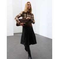 Autograph Mohair Blend Checked Jumper Brown Mix