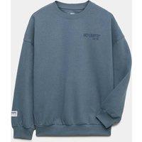 M&S Cotton Rich Graphic Sweatshirt (6-16 Yrs) Slate Blue