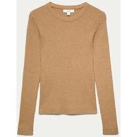 M&S Ribbed Crew Neck Fitted Jumper Spice