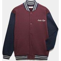 M&S Cotton Rich Jersey Bomber (6-16 Yrs) Burgundy