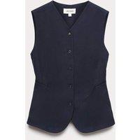 JAEGER Textured Single Breasted Waistcoat Navy