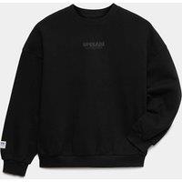M&S Cotton Rich Graphic Sweatshirt Black
