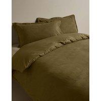 M&S Sateen Seersucker Checkerboard Bedding Set Moss