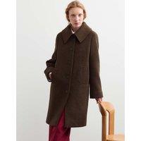 JAEGER Pure Wool Textured Car Coat Brown