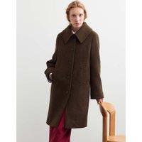 JAEGER Pure Wool Textured Car Coat Brown