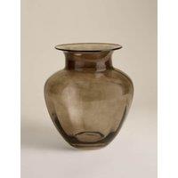 M&S Medium Optic Tulip Vase Brown