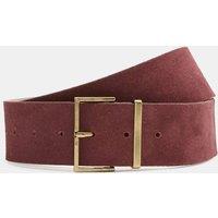 M&S Suede Wide Waist Belt Burgundy