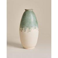 M&S Tall Rounded Ceramic Vase Green