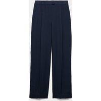 JAEGER Textured Straight Leg Trousers Navy
