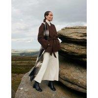 JAEGER Leather Midi A-Line Skirt Ivory