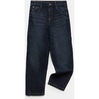 M&S Pure Cotton Baggy Carpenter Jeans (6-16 Yrs) Blue/Black