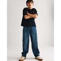 M&S Pure Cotton Baggy Carpenter Jeans (6-16 Yrs) Dark Indigo