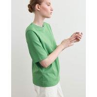 JAEGER Cotton Modal Blend Crew Neck T-Shirt Green