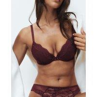 M&S Jasmine Lace Wired Plunge Bra A-E Dark Wine
