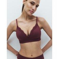 M&S Jasmine Lace Seamfree Non Wired Plunge Bra A-E Dark Wine