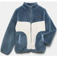 M&S Borg Colour Block Jacket (6-16 Yrs) Navy Mix