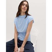 M&S Sleeveless Knot Detail Top Pale Blue