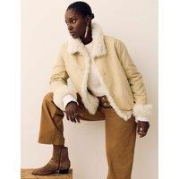 Per Una Faux Fur Reversible Bomber Jacket Cream