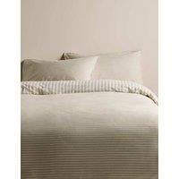M&S Brushed Cotton Striped Bedding Set Linen