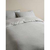 M&S Brushed Cotton Striped Bedding Set Dove