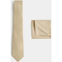 M&S Tie & Pocket Square Set Pale Gold
