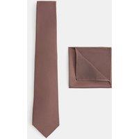 M&S Tie & Pocket Square Set Mocha