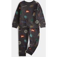 M&S Pure Cotton Badge Pyjamas (1-16 Yrs) Ecru Mix