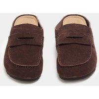M&S Suede Flat Loafer Clogs Brown