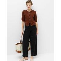 M&S Pure Cotton Barrel Leg trouser Black