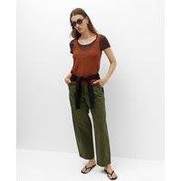 M&S Pure Cotton Barrel Leg trouser Khaki