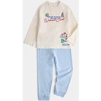 M&S Pure Cotton Weekend Club Pyjamas (1-8 Yrs) Blue Mix